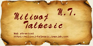 Milivoj Talpešić vizit kartica